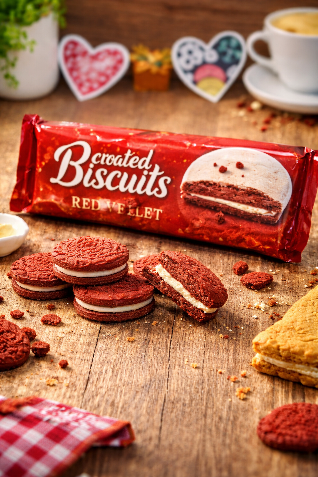 Croated Biscuits Red Velvet – Knusprige Kekse mit cremiger Füllung (8 Stück)