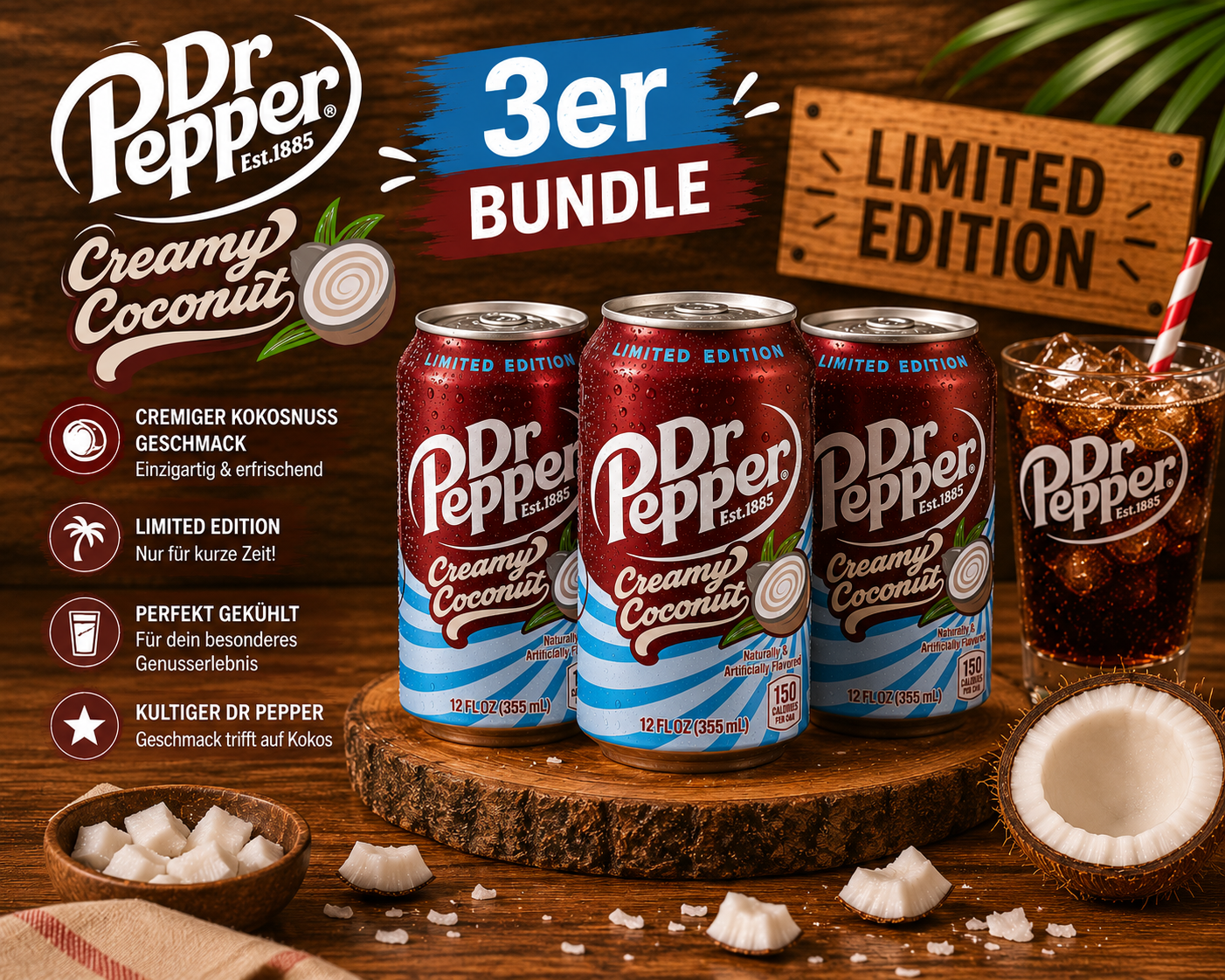 DR PEPPER - CREAMY COCONUT - USA - 355ML VorbestellungKW23