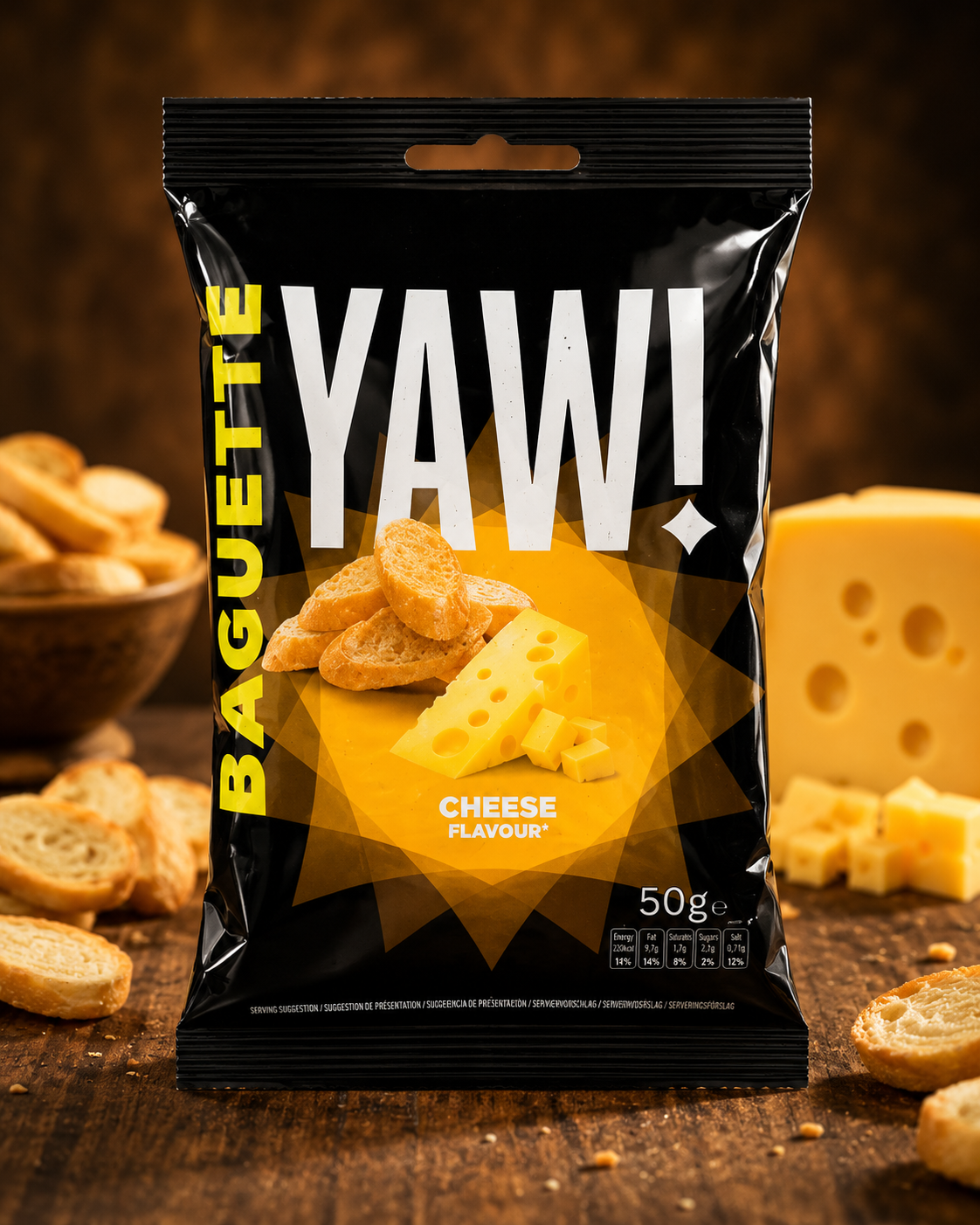 YAW! - Baguette Snack - Cheese - 50g