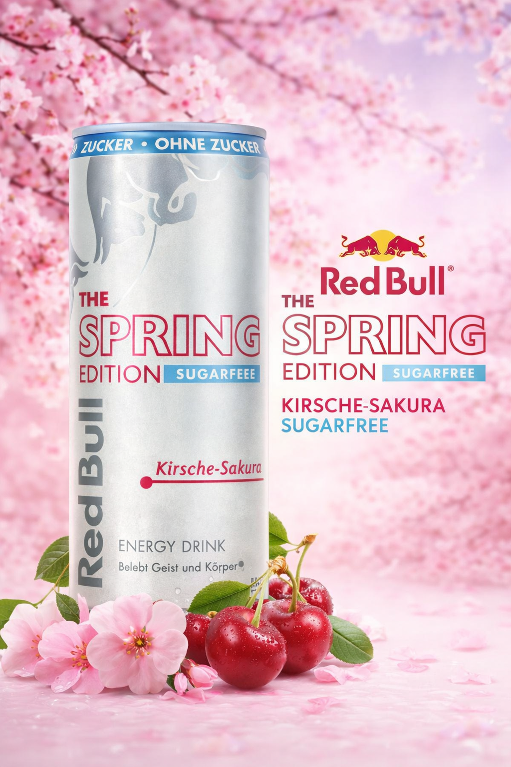 Red Bull The Spring Edition Kirsche-Sakura – Sugarfree (Energy Drink, 250ml)