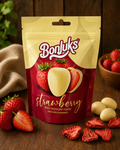 Bonjuks Strawberry White Chocolate Coated Freeze Dried Strawberries – Weiße Schoko Erdbeeren 100g