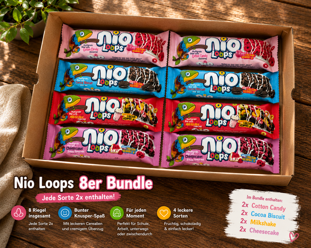 Nio Loops 8er Bundle – Jede Sorte 2x enthalten 🍫🌈