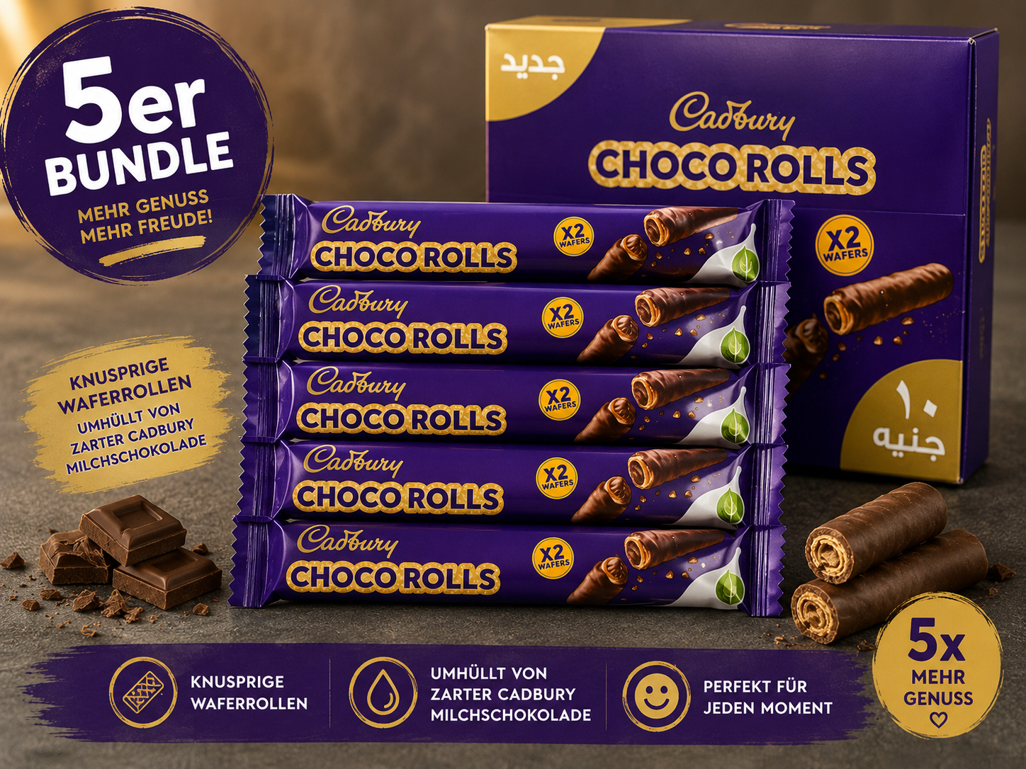 Cadburry Choco Rolls 5er Bundle