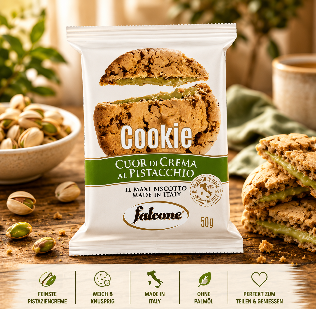 Falcone American-Cookies Pistazie 50g