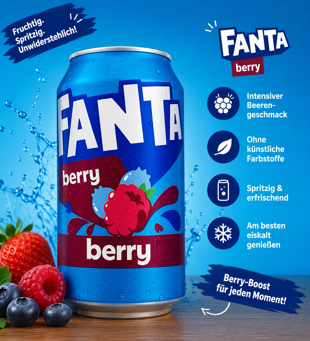Fanta USA Berry Blue 355ml