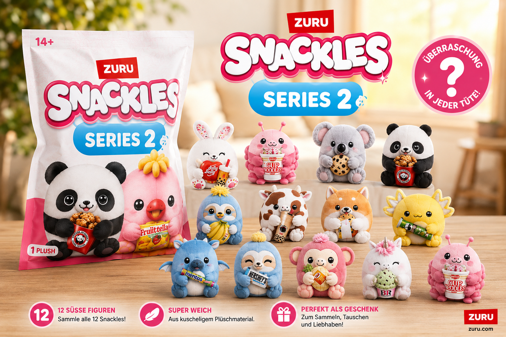 ZURU Snackles Series 2 Mystery-Plüschfigur – ca. 12,5 cm, 1 Überraschungsfigur
