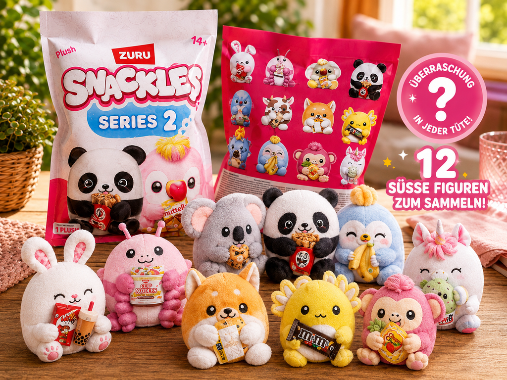 ZURU Snackles Series 2 Mystery-Plüschfigur – ca. 12,5 cm, 1 Überraschungsfigur