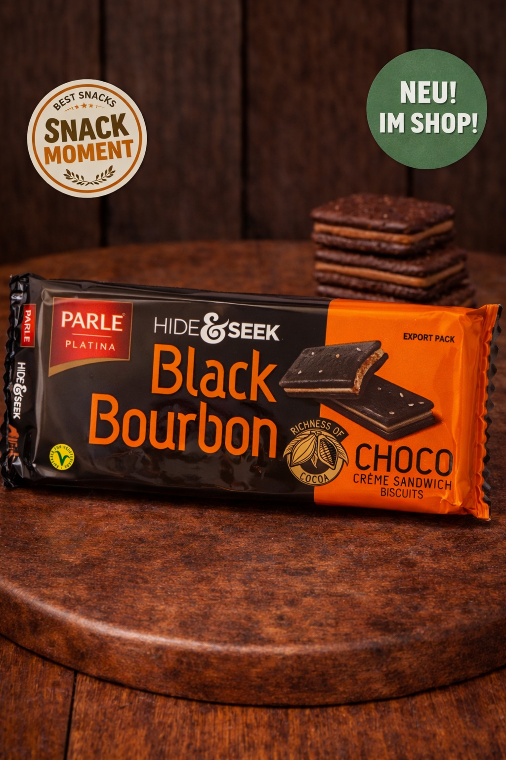 Hide & Seek Black Bourbon Biscuits – Choco Creme Sandwich Kekse 100g