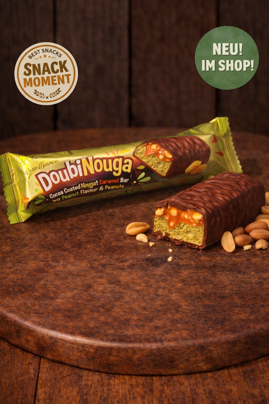 Doubi Nouga Pistachio Nougat Bar – Schoko Riegel mit Pistazie & Karamell 50g