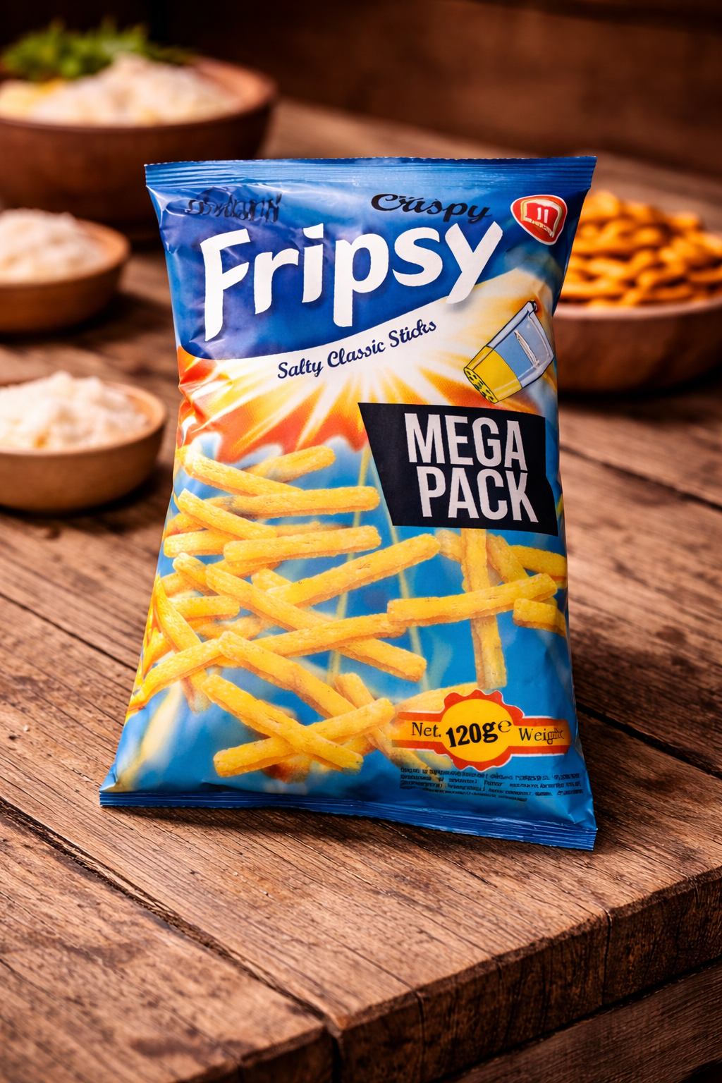 Fripsy Crispy Salty Classic Sticks Mega Pack 120g – Knuspriger Snack