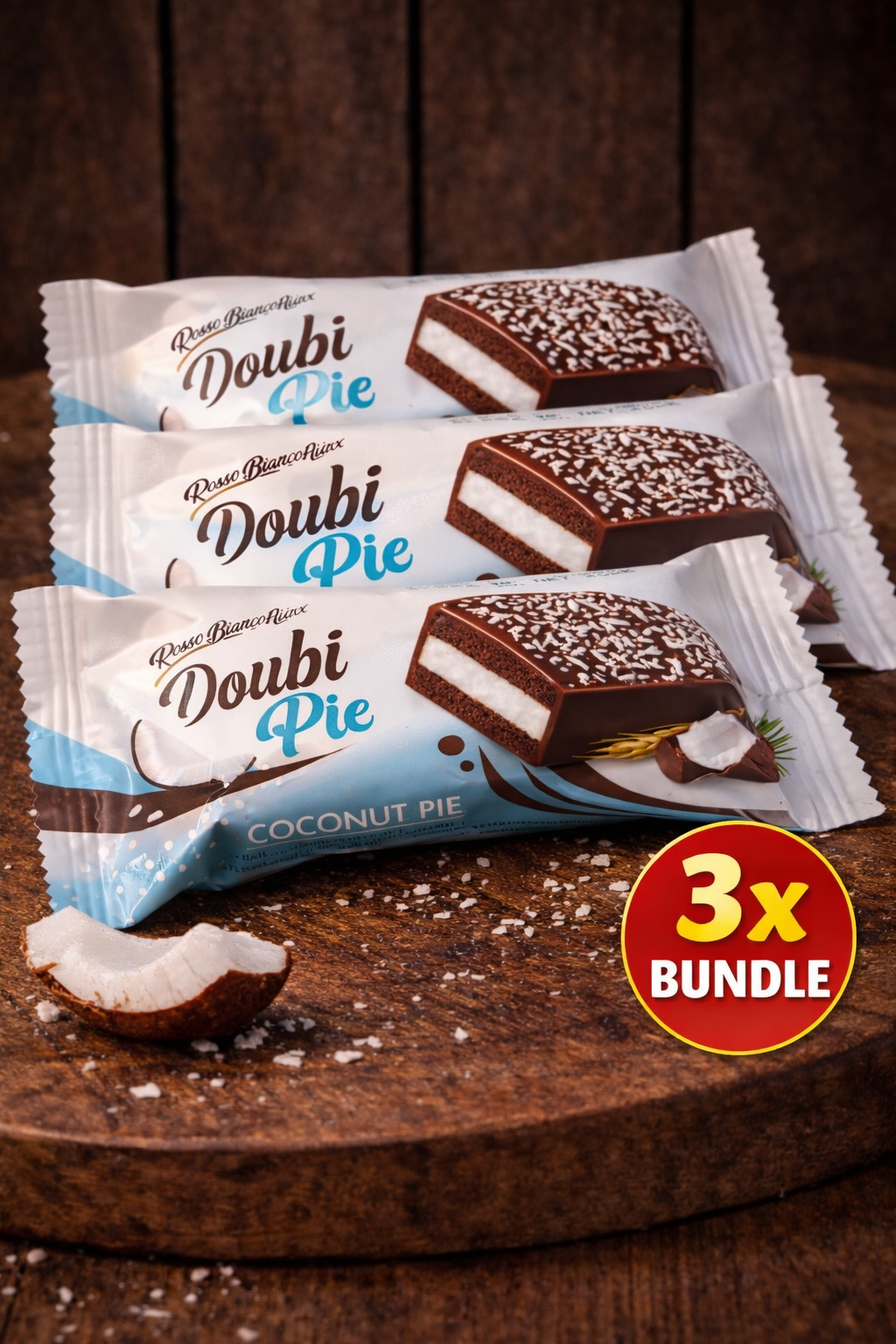 Doubi Pie Coconut – Schoko Kuchen Snack mit Kokos Cremefüllung 40g