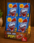 Chupa Chups Crazy Dips Cola – Popping Candy + Lollipop 14g