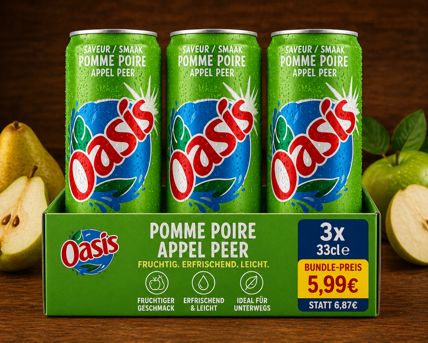 Oasis Pomme Poire – Apfel Birne Erfrischungsgetränk 330 ml