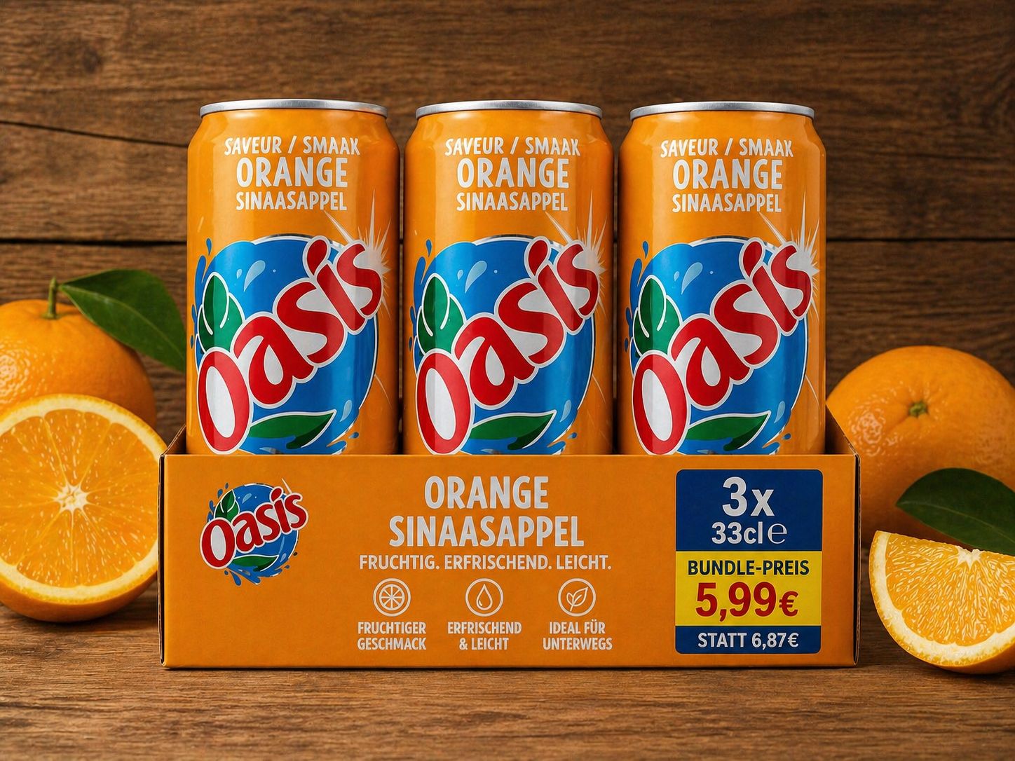 Oasis Orange – Fruchtiges Orangen-Erfrischungsgetränk 330ml