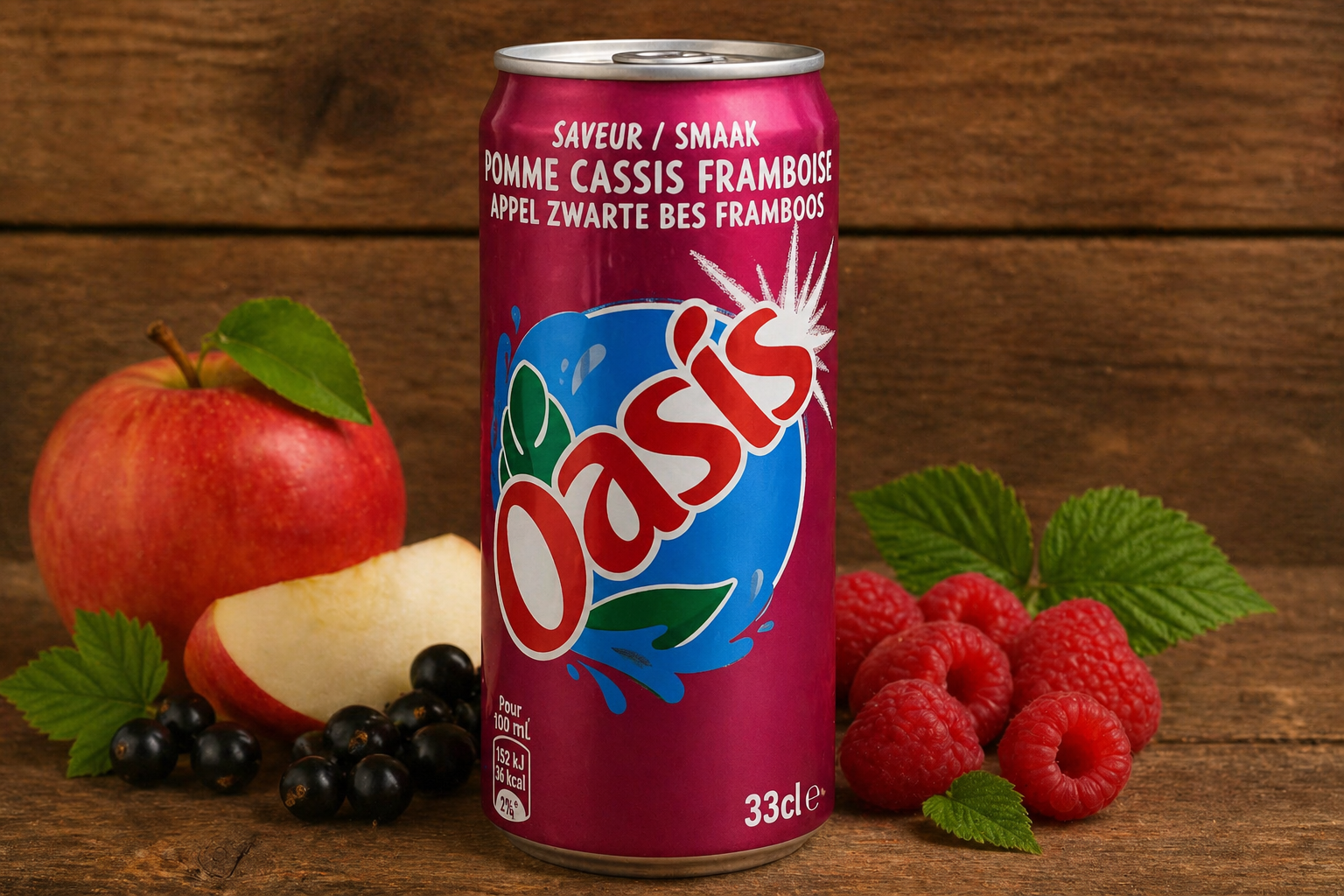 Oasis Pomme Cassis Framboise – Fruchtiges Erfrischungsgetränk mit Apfel, Cassis & Himbeere
