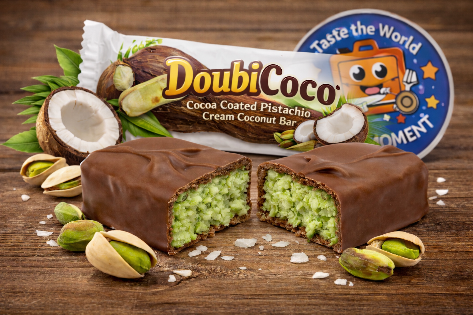 DoubiCoco – Pistachio & Coconut Bar 40g