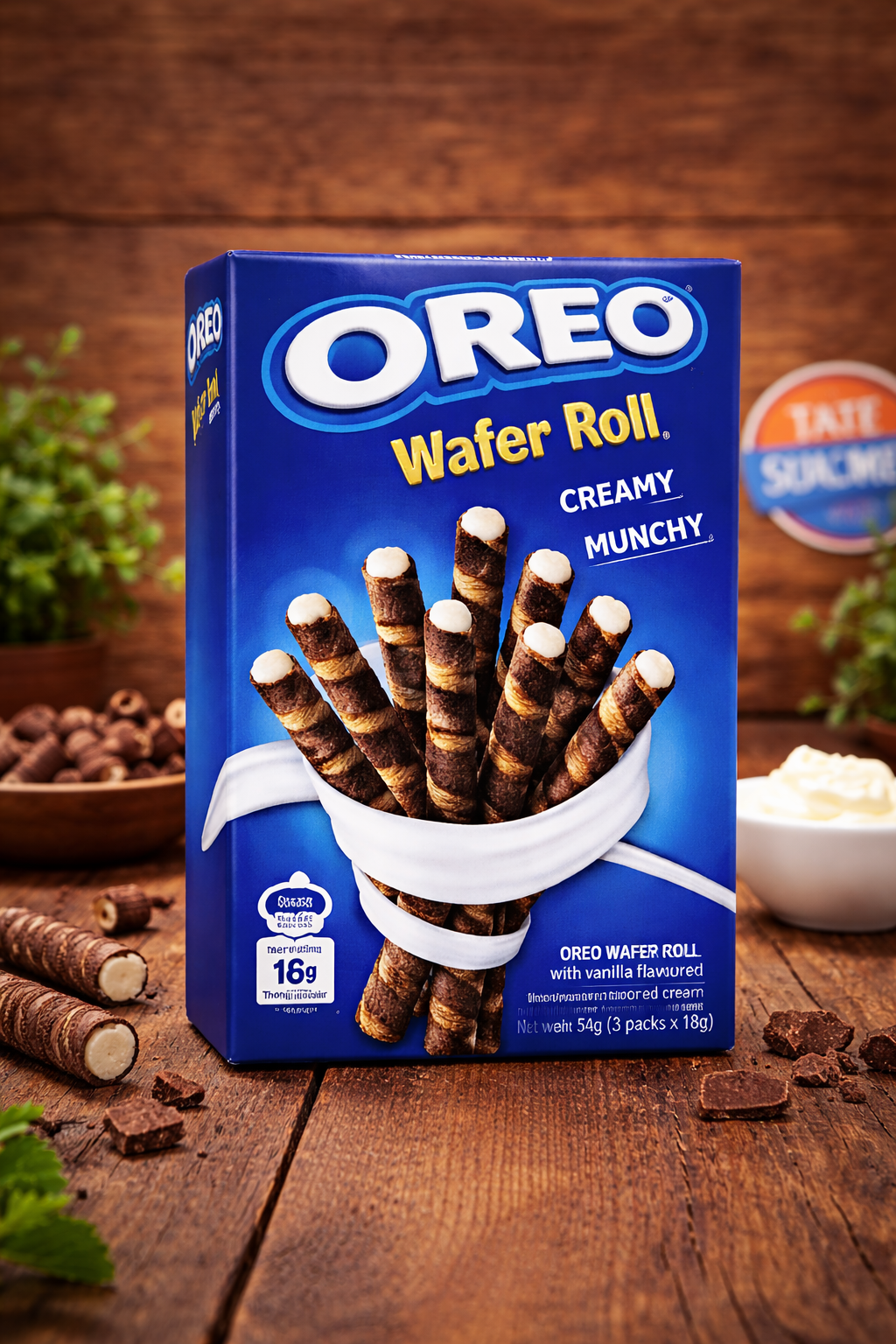 OREO Wafer Roll – Knusprige Waffelröllchen mit Vanillecreme (54g)