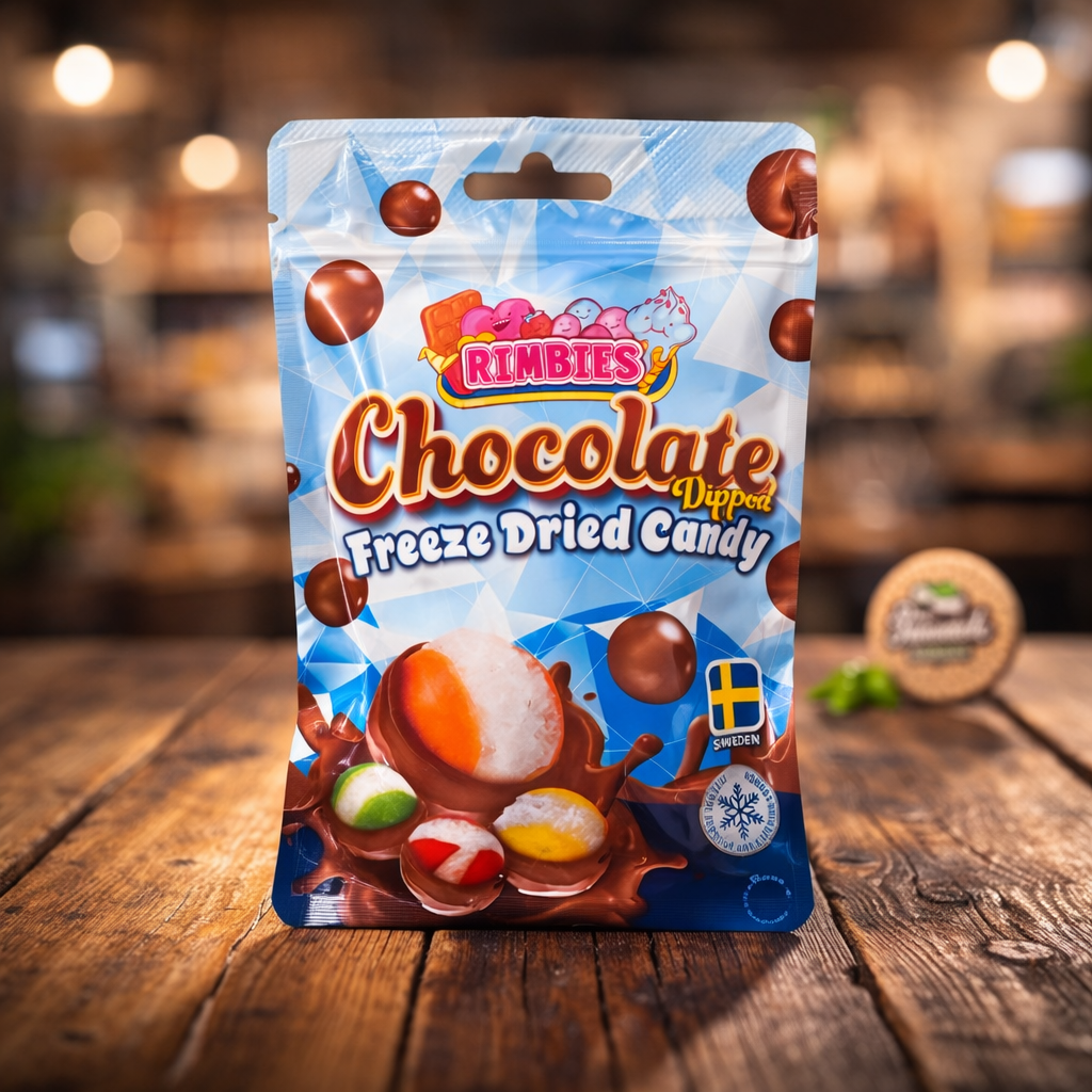 Rimbies Chocolate Dipped Freeze Dried Candy 50g  – Schokolierte Freeze-Dried Candy aus Schweden