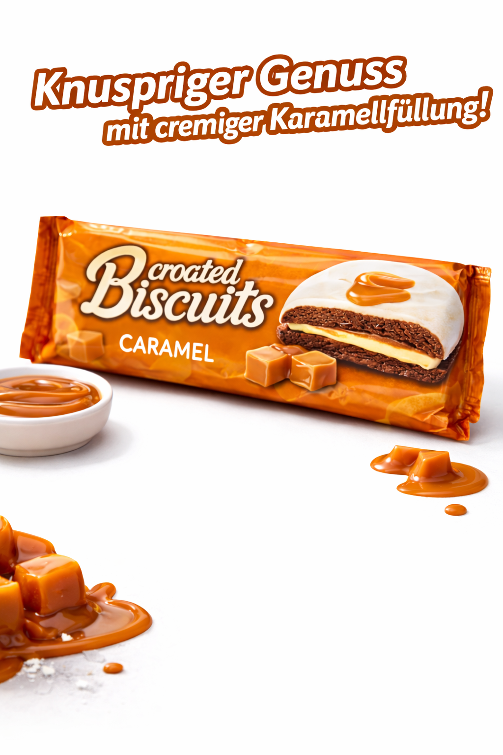 Croated Biscuits Caramel – Knusprige Keks-Sandwiches mit cremiger Karamellfüllung (8 Stück, 128 g)